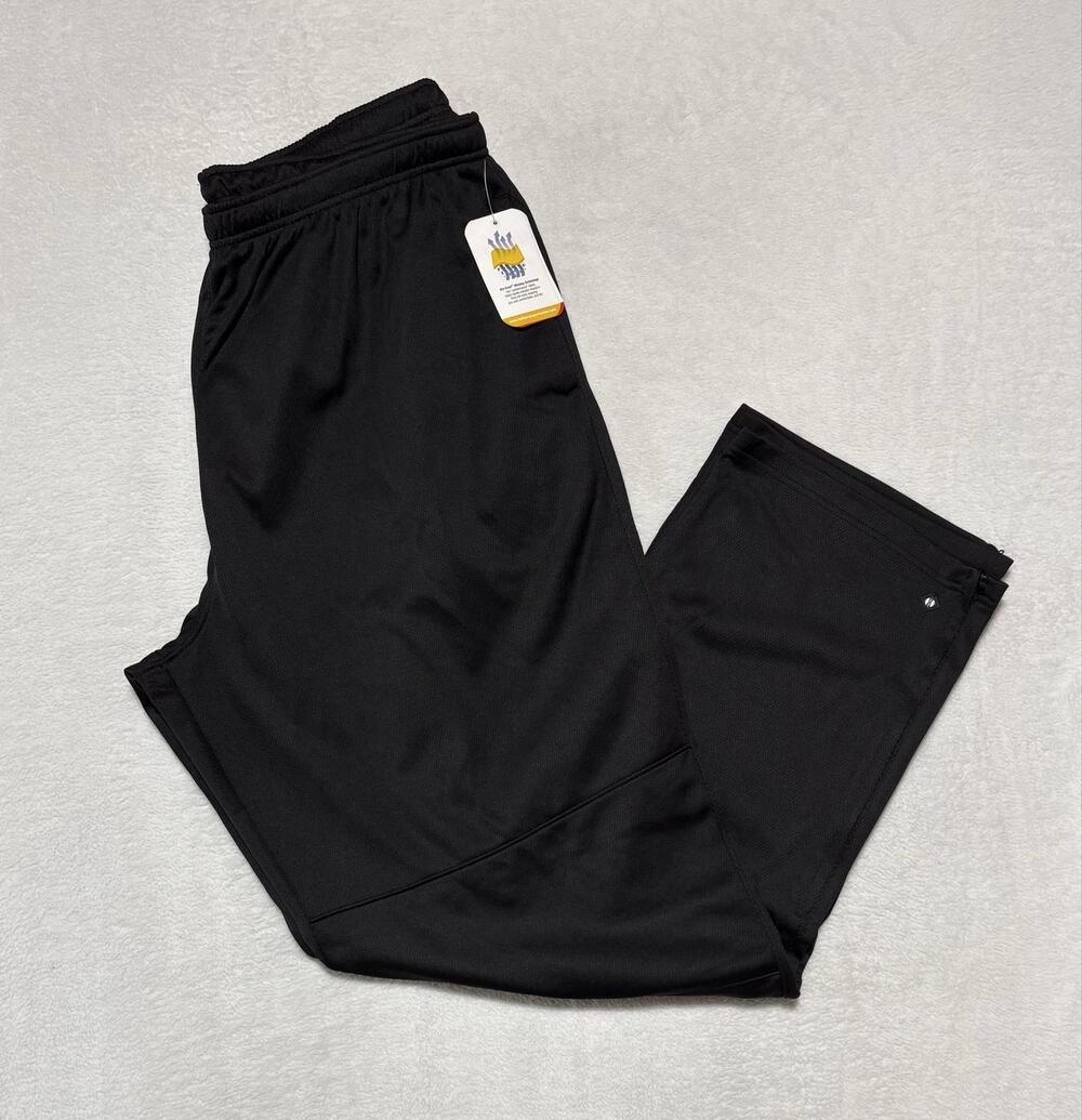 Holloway Pants Mens 3XLT Black Track Dry-Excel Wicking Zip Hem Athletic Warm Up